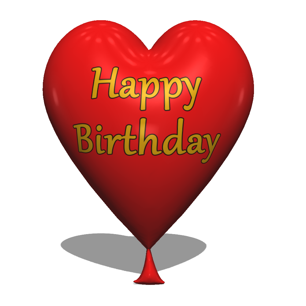 Red 3d Birthday Balloon