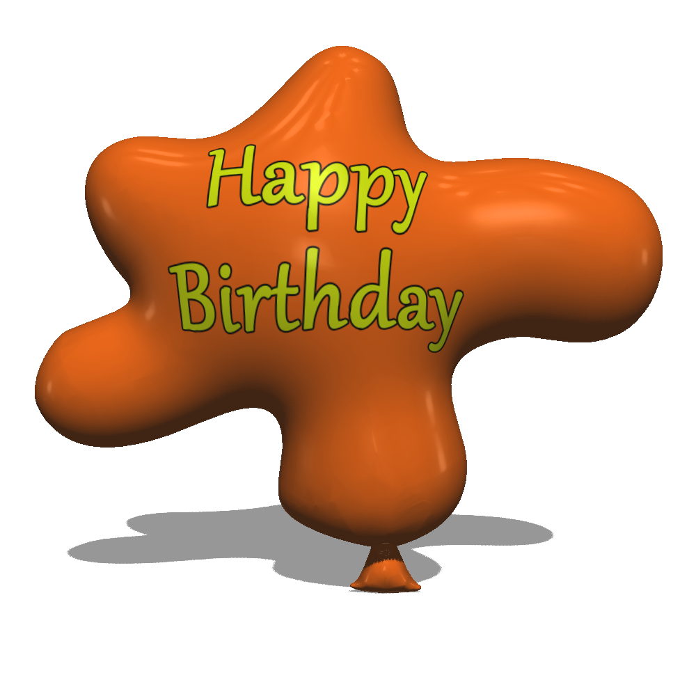 Orange 3d Birthday Balloon